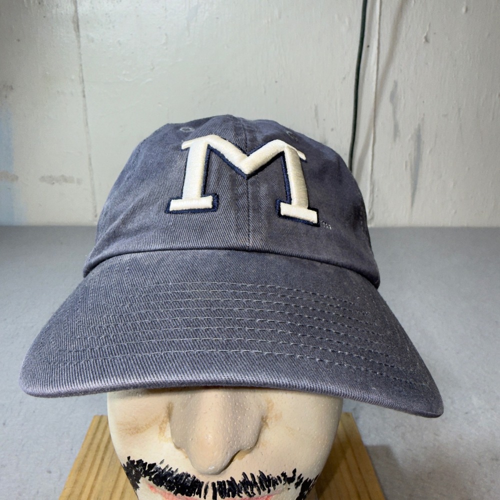 47 Brand Navy Blue Michigan M Logo Adjustable Strapback Baseball Dad Hat OSFA